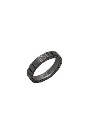 Diesel Stainless Steel Band Ring - Rings - Unisex - Black