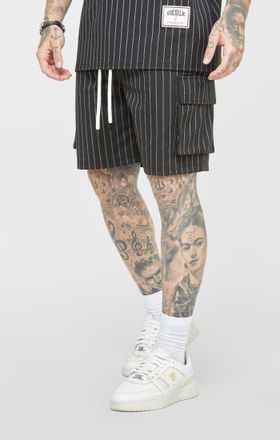 Siksilk Short cargo de baloncesto de aniversario negro para hombre SikSilk XXL