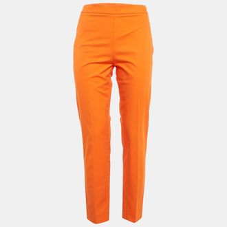 Moschino Orange Cotton Regular Fit Trousers M