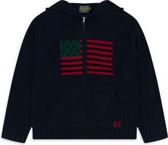 Denim Tears Blue Flag Zip Sweater