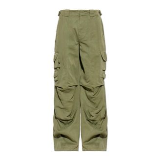 Balmain Wide Trousers, male, Green, Size: 2XL Cargo Trousers