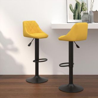 vidaXL vidaXL Sgabelli da Bar 2 pz Giallo Senape in Velluto