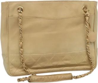 Chanel Pre-owned Leather chanel-bags - Dames - Vintage Schoudertas - Beige - ONE Size - Vintage
