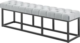 Clp Panca design amun in metallo nero opaco e tessuto grigio 150 cm