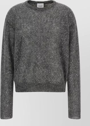 Nude sequin mohair-blend sweater
