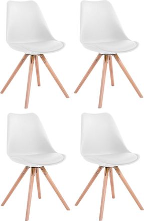 Clp Clp - Set De 4 Sillas Para Visitas Toulouse Rund En Polipiel Blanco Natural