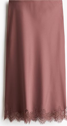 H&M Slipjupe mit Spitzenbesatz - Pink