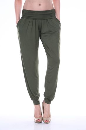 White Mark Womens Harem Pants In Olive