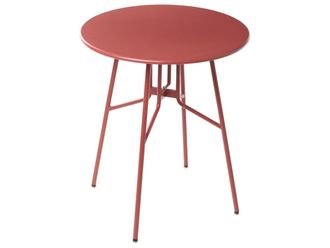 Beliani Mesa de balc&oacute;n 64 cm 64 cm Metal Rojo