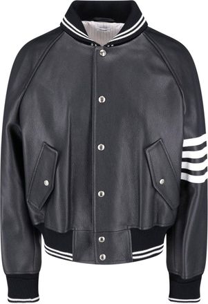 Thom Browne Black Calfskin Blouson Jacket