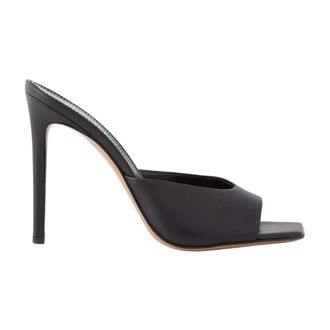 PARIS TEXAS Heeled Mules, female, Black, Size: 6 US Px1150 Xlth3 Leather Stiletto Flip-Flops