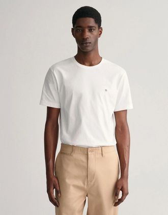 GANT Mens GANT Mens Regular Fit Short Sleeve Shield Logo T-Shirt NOS - 110 White - Size: 42