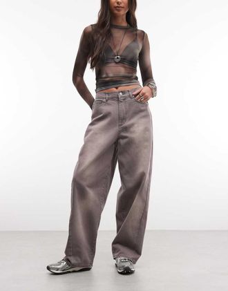 Obey Leah - Jeans ampi lavaggio grigio