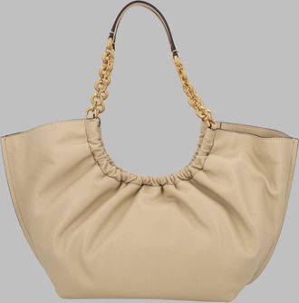 Michael Michael Kors Womens Leather Tote Indie Beige Shoulder Bags