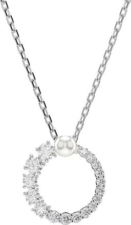 Swarovski Ketting Vrouwen Matrix Hanger Kristal Parel Wit 5688751 - Dames - Kettingen - Grijs - ONE Size - Accessoires