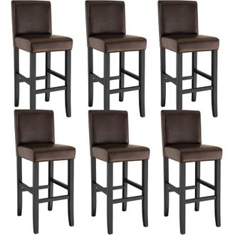 TecTake Bar Stool Dover Brown Set Of 6