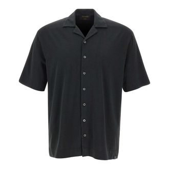 Gran Sasso Short Sleeve Shirt - Heren - Korte mouwen Overhemden - Zwart - L - Katoen - Overhemden