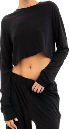 &Eacute;terne Long Sleeve Cropped Rib T-Shirt In Black