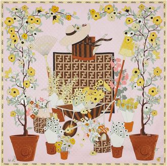 Fendi Silk scarf with Gardening print - FENDI - gender_Woman