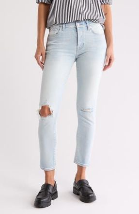 7 For All Mankind Josefina Ripped Straight Leg Crop Jeans in Lv Sandlwd at Nordstrom Rack, Size 24