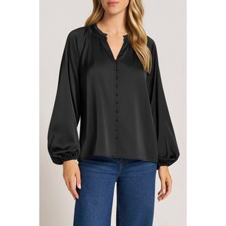 Matty M Lottie Long Sleeve Top in Black at Nordstrom, Size X-Small