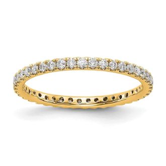 Diamond2Deal 14k Yellow Gold Lab Grown Diamond Eternity Wedding Band Ring 1/2Ct Clarity- VS Color- D-E