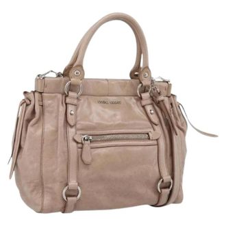 Miu Miu Pre-owned Hand Bag - Dames - Vintage Handtas - Beige - ONE Size - Leer - Vintage