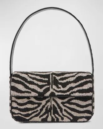Staud Tommy Two-Tone Beaded Shoulder Bag