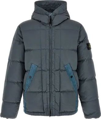 Stone Island Gray Polyamide Full-Length Mens Jacket