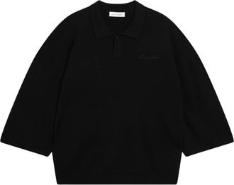 Fear of God Signature 3/4 Mouw Gebreide Polo uit de jaren 90 - Heren - Polos - Zwart - M - Wol - Tops