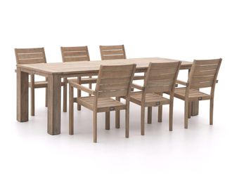 Rough Country Rustic Furniture ROUGH-S/ROUGH-X 240cm dining tuinset 7-delig stapelbaar
