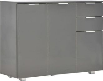 vidaXL Sideboard High Gloss Grey 107x35x80.5 cm Vidaxl