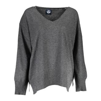 North Sails V-hals T-shirt met lange mouwen - Dames - V-hals truien - Grijs - XS - Truien & Vesten
