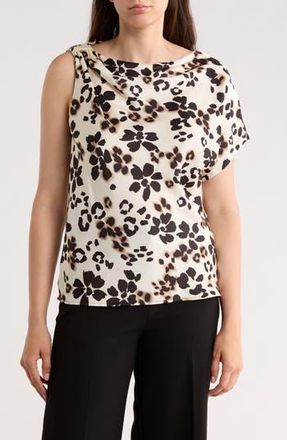 Renee C Asymmetric Satin Top in Beige at Nordstrom Rack, Size X-Large
