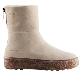Cougar Button Waterproof Bootie In Mushroom Suede