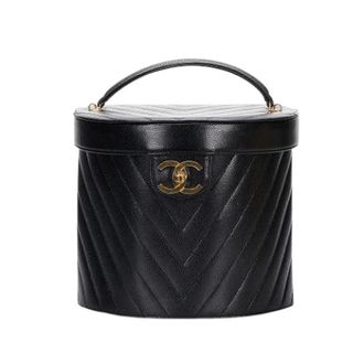 Chanel Pre-owned Vanity Case - Dames - Pre-owned - Zwart - Maat: ONE Size Leer
