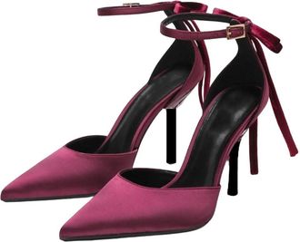 Generic Women Satin High Heel Pumps Pointed Toe Decoration Party Wedding Fashion Dress Shoes