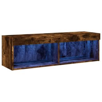 vidaXL Vidaxl - Mueble Para Tv Con Luces Led Roble Ahumado 100x30x30 Cm