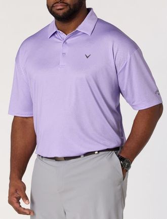 Callaway Big & Tall Geometric Heather Print Patterned Polo Shirt in Sand Verbena at Nordstrom, Size Xxx-Large