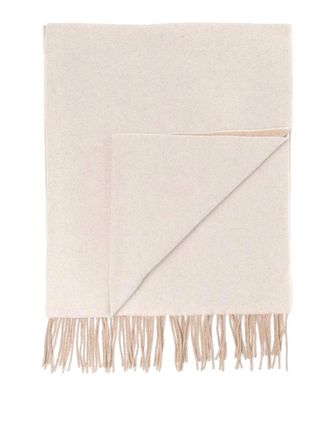 Ganni Fringed wool scarf
