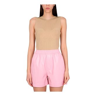 Nanushka Sleeveless Tops, female, Beige, Size: M Binni Tank Top