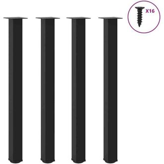 vidaXL Patas Para Mesa De Bar (4 Unidades), Color Negro, 110-112 Cm, Acero Vidaxl