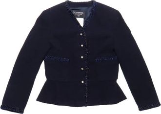 Chanel Giacca in lana anni 90 - Blu