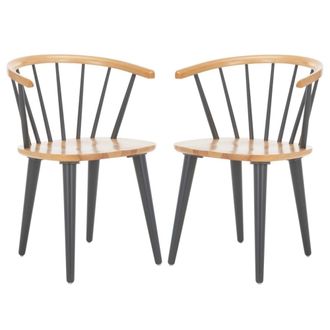 Safavieh Set de 2 sillas de comedor en madera de caucho gris