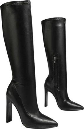 Generic Women Knee High Boots Pointed Toe Thin Heel Side Zipper Winter Office Work Casual Long Boot