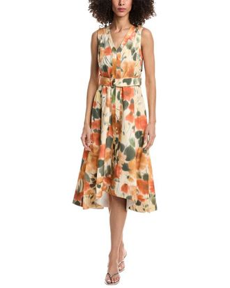 3.1 Phillip Lim Blurred Marigold Sleeveless V-Neck Belted Min Dress