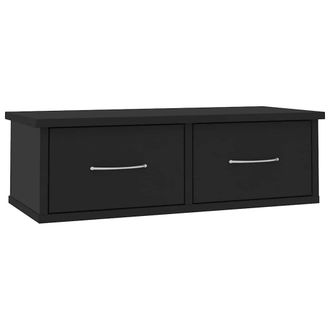 vidaXL Vidaxl - Estante De Cajones Para Pared Contrachapada Negro 60x26x18,5cm