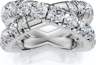 Pompeii3 3Ct Diamond Heavy Crossover Right Hand Ring 14k Gold or Platinum Lab Grown