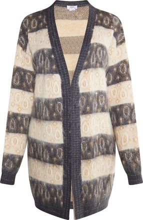 Usha Gebreid vest Dames Antracietbeige veelkleurig