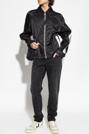 Alexander McQueen Light Jacket With Skull Motif, Mens, Black